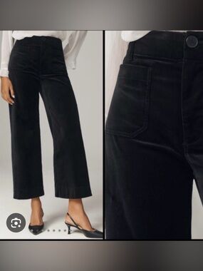 Maeve the Colette women’s 33 velvet wide leg trousers pants black